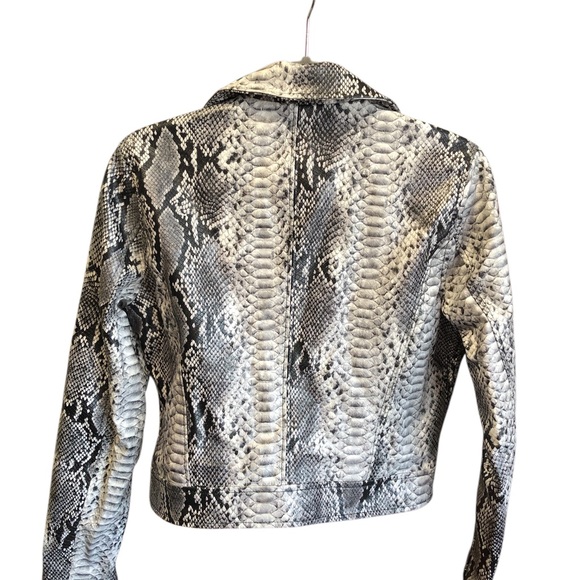 Blank NYC Black and White Snake Print Faux Leather Jacket - Picture 4 of 11